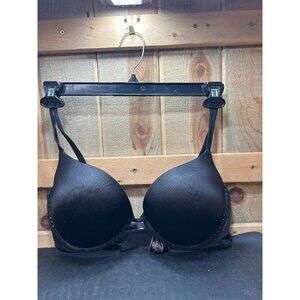 Victorias Secret 38D Very Sexy Push-Up Bra Black With Rhinestone Trim